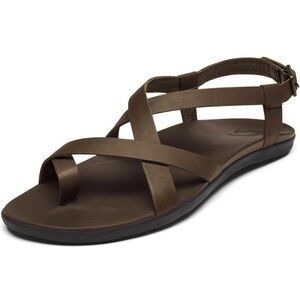 Olukai Upena Dark Brown Strappy Women’s Sandals size 7